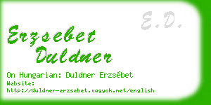 erzsebet duldner business card